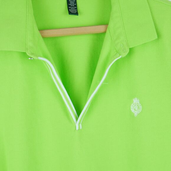Ralph Lauren XL Polo Shirt Bright Green Golf Preppy Country Club Embroidered 90s - Picture 4 of 5